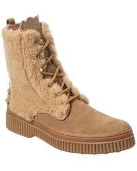 Tod's - Suede & Shearling Boot - Lyst