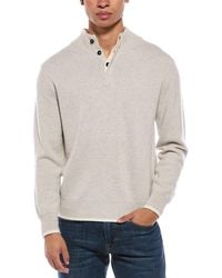 N.Peal Cashmere - Half Button 100% Cashmere Mock Neck Sweater - Lyst