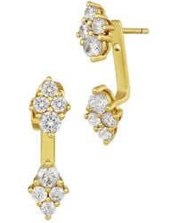 Savvy Cie - 18K Plated Cz Jacket Earrings - Lyst