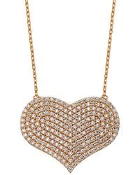 Amorium - 18k Over Silver Cz Heart Necklace - Lyst