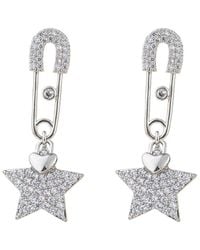 Eye Candy LA - Luxe Collection Cz Safety Pin Star Dangle Earrings - Lyst