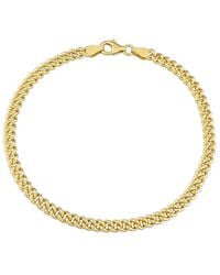 Italian Silver - 18K Over Curb Link Chain Bracelet - Lyst