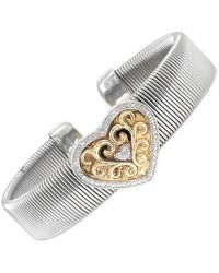 Diamond Select Cuts - Steel 0.06 Ct. Tw. Diamond Bangle Bracelet - Lyst