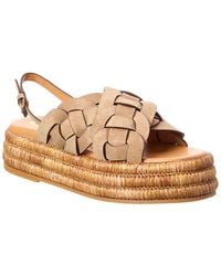 Tod's - Tods Suede Platform Sandal - Lyst