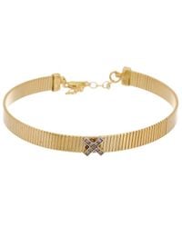 Meshmerise - 18k Over Silver 0.05 Ct. Tw. Diamond Bangle Bracelet - Lyst