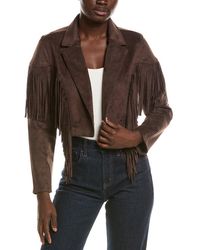 Noize - Billi Fringe Vegan Leather Coat - Lyst