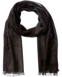 Gucci - Logo Jacquard Wool & Silk-blend Scarf - Lyst
