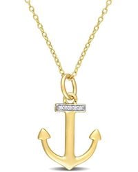 Rina Limor - Gold Over Silver 0.03 Ct. Tw. Diamond Pendant Necklace - Lyst