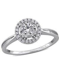 Lab Grown Diamonds - Created Forever 18K 0.35 Ct. Tw. Lab-Grown Diamond Halo Ring - Lyst