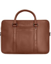 CHAMPS - Onyx Leather Slim Briefcase - Lyst