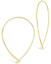 Sterling Forever - 14k Plated Delicate Threader Hoops - Lyst