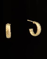 Italian Gold - 14k Twist Half Hoops - Lyst