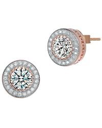Genevive Jewelry - 18k Rose Gold Vermeil Earrings - Lyst