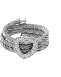 Diamond Select Cuts - Stainless Steel 0.05 Ct. Tw. Diamond Ring - Lyst