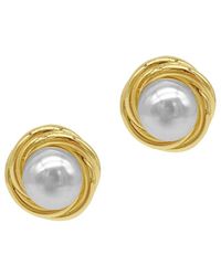 Adornia - Imitation Pearl Framed Earrings - Lyst