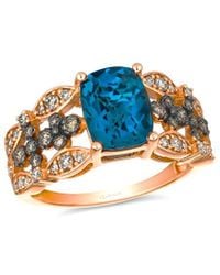 Le Vian - Deep Sea Blue Topaztm 14k Rose Gold 2.77 Ct. Tw. Diamond & London Blue Topaz Cocktail Ring - Lyst