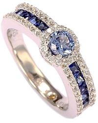 Suzy Levian Diamond & Sapphire Ring - Metallic