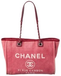 CHANEL - Pink Canvas Deauville (authentic Pre-loved) - Lyst