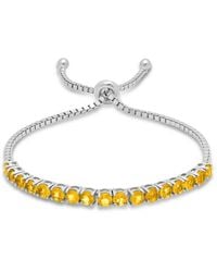 MaxColor - Silver 5.10 Ct. Tw. Citrine Adjustable Bolo Bracelet - Lyst