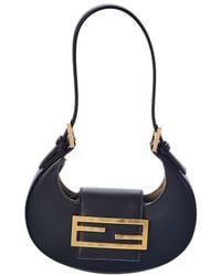 Fendi Cookie Leather Hobo Bag - Black