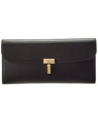 TOTEME - T Lock Fold-Over Leather Continental Wallet - Lyst