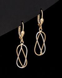 Italian Gold - 14k Two-tone Drop Earrings - Lyst