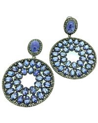 Arthur Marder Fine Jewelry - 14k & Silver 15.75 Ct. Tw. Diamond & Tanzanite Earrings - Lyst