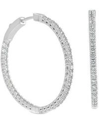 Forever Creations USA Inc. - Forever Creations 14k 1.20 Ct. Tw. Diamond Inside And Out Hoops - Lyst