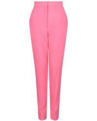 McQueen - High-Waisted Wool Cigarette Pant - Lyst
