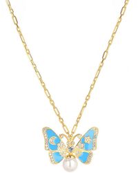 Gabi Rielle - 14k Over Silver Cz Butterfly Necklace - Lyst