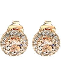 Suzy Levian CZ Jewelry - Suzy Levian Rose Gold Vermeil Cz Studs - Lyst