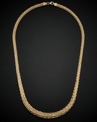Italian Gold - 14k Graduated Weave Link Necklace - Lyst
