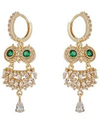 Eye Candy LA - Eye Candy Los Angeles Luxe Collection Cz Owl Statement Earrings - Lyst