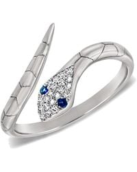 Sabrina Designs - 14K 0.08 Ct. Tw. Diamond & Sapphire Snake Ring - Lyst