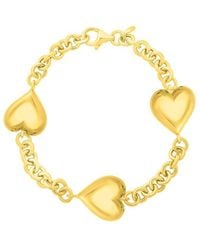 Italian Gold Over Silver - 14k Station Bracelet - Lyst
