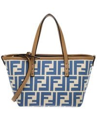 Fendi - Roll Mini Ff Jacquard & Leather Tote - Lyst