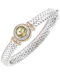 Gemstones - 14K & 3.62 Ct. Tw. Diamond & Lemon Quartz Bangle Bracelet - Lyst