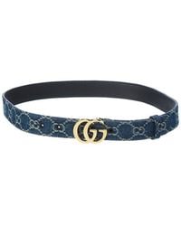 Gucci - Gg Marmont Gg Denim Belt - Lyst