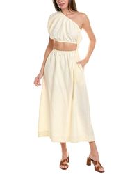 FARM Rio - One-shoulder Linen-blend Dress - Lyst
