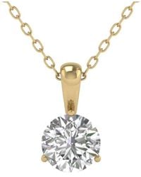 Diana M. Jewels - Diana M. Fine Jewelry 14k 3.00 Ct. Tw. Lab Grown Diamond Solitaire Pendant - Lyst