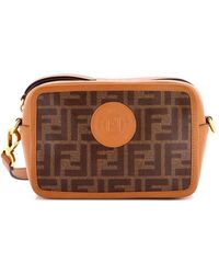 Fendi - Zucca Coated Canvas Ff Logo Stamp Camera Bag Mini (Authentic Pre- Loved) - Lyst