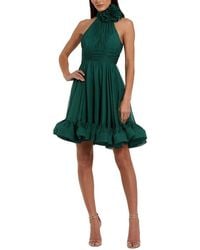 Mac Duggal - Sleeveless Chiffon Mini Dress With 3D Flower - Lyst