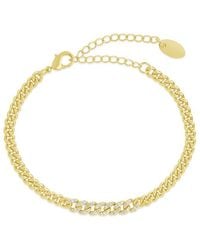 Sterling Forever - 14k Plated Cz Winslow Chain Bracelet - Lyst