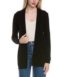 Sofiacashmere - Braided Cable Wool & Cashmere-Blend Cardigan - Lyst