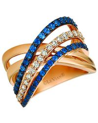 Le Vian - Le Vian 14k Rose Gold 1.25 Ct. Tw. Diamond & Blueberry Sapphire Ring - Lyst