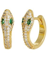 Savvy Cie - 18k Over Silver Snake Earrings - Lyst