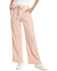 Hudson Jeans - Cameo Rose Linen-blend Wide Leg Jean - Lyst