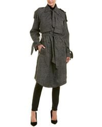 Walter Baker Neilson Double-breasted Plaid Trench Coat - Gray
