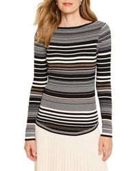 NIC+ZOE - Nic + Zoe Stripe Ribbed Sweater T-Shirt - Lyst
