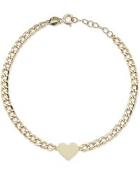 Ember Fine Jewelry - 14k Heart Curb Chain Bracelet - Lyst